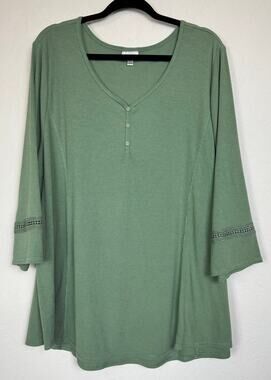 Avenue Green 3/4 Sleeve Blouse Women's 26/28